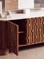 Esperance Living Torcino Mango Wood Carved Design Marble Top Three Door Sideboard House of Isabella UK