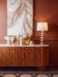 Esperance Living Torcino Mango Wood Carved Design Marble Top Three Door Sideboard House of Isabella UK