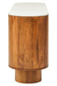 Esperance Living Torcino Mango Wood Carved Design Marble Top Three Door Sideboard House of Isabella UK