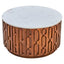 Esperance Living Torcino Marble and Carved Mango Wood Round Coffee Table House of Isabella UK