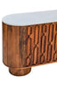 Esperance Living Torcino Marble and Carved Mango Wood Two Door Sideboard House of Isabella UK