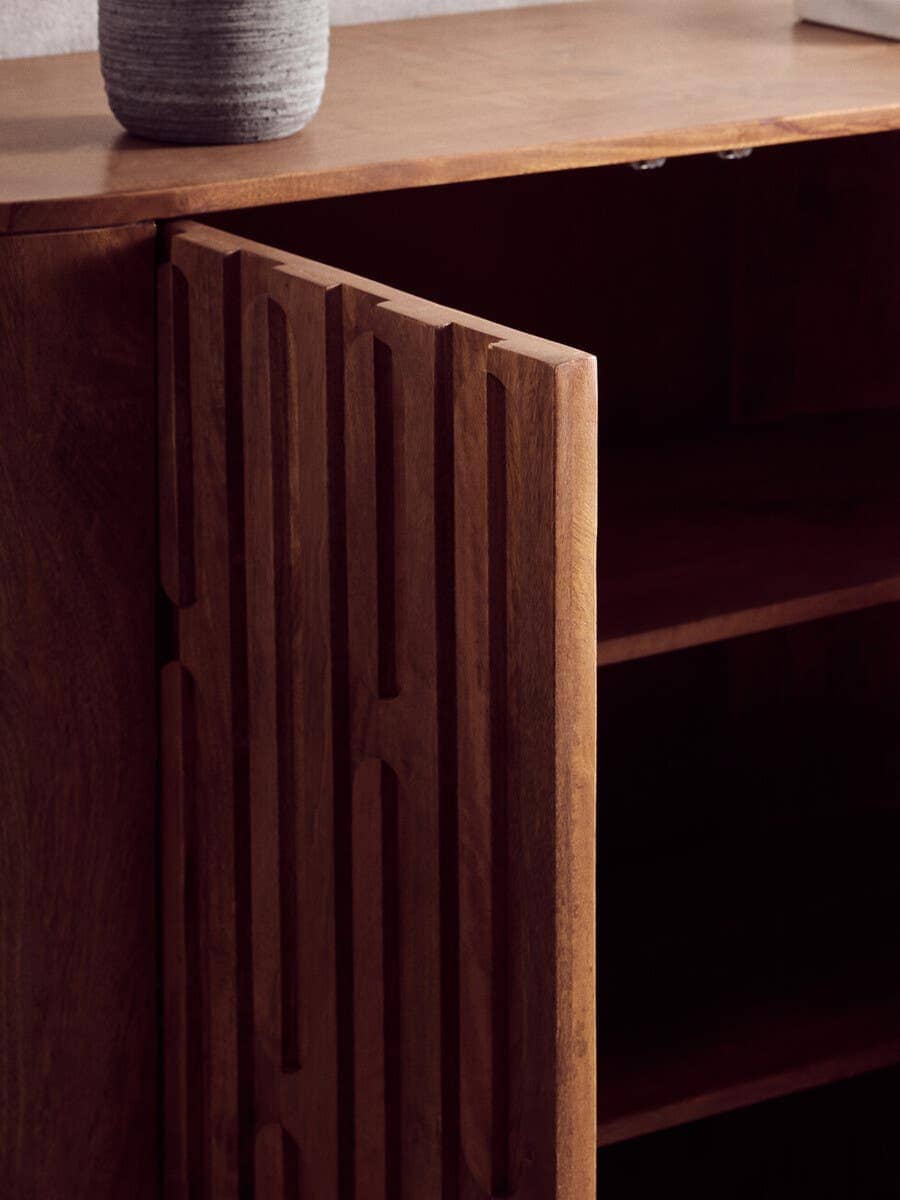 Esperance Living Torcino Two Door Brown Mango Wood Cabinet House of Isabella UK