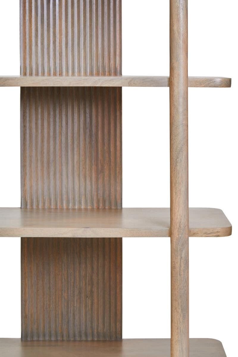 Esperance Living Torello Five Tier Grey Mango Wood Shelf Unit House of Isabella UK