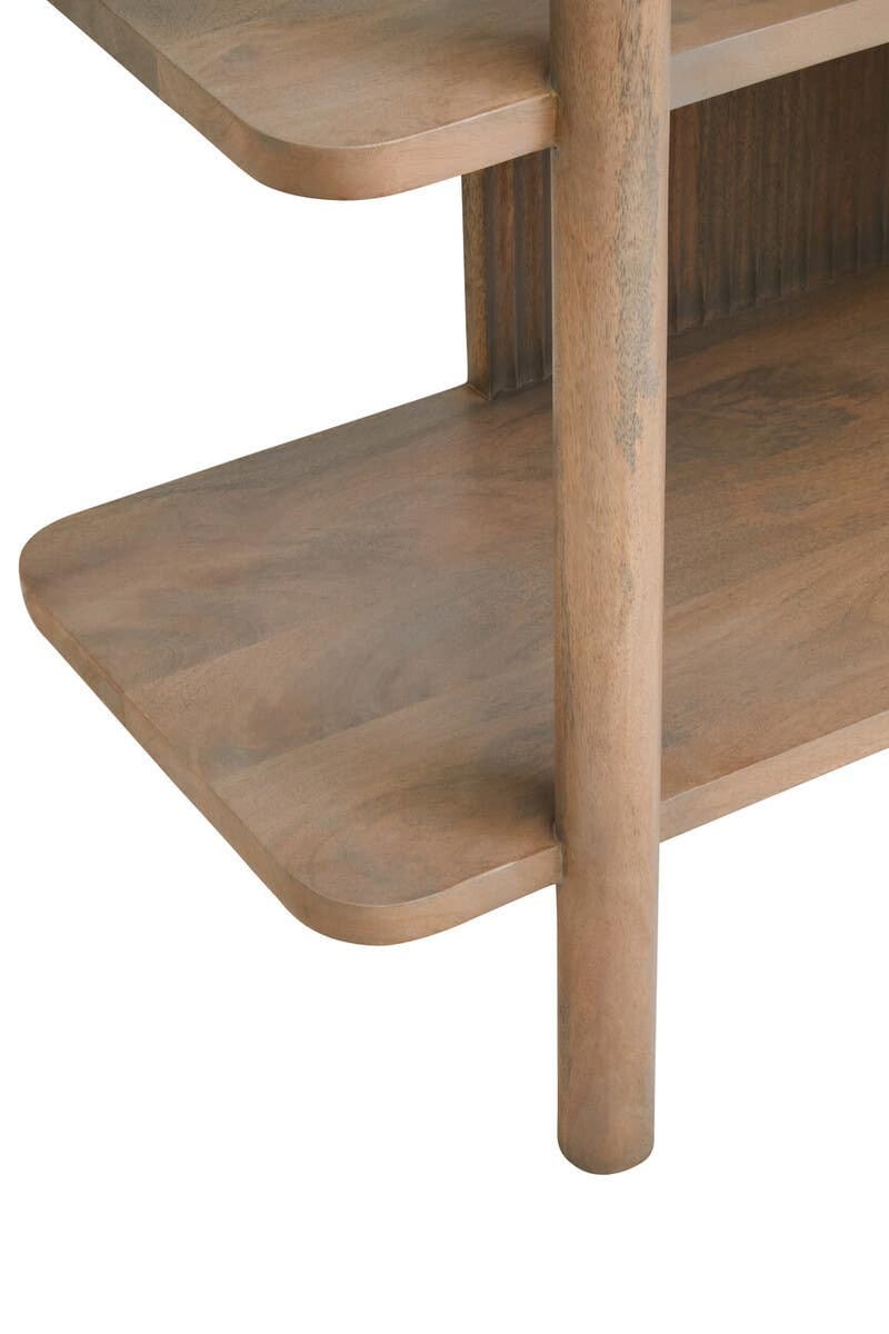 Esperance Living Torello Five Tier Grey Mango Wood Shelf Unit House of Isabella UK
