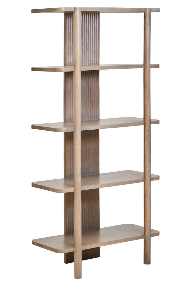 Esperance Living Torello Five Tier Grey Mango Wood Shelf Unit House of Isabella UK