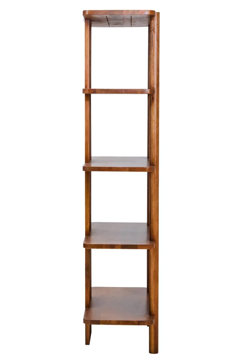 Esperance Living Torello Five Tier Mango Wood Shelf Unit House of Isabella UK