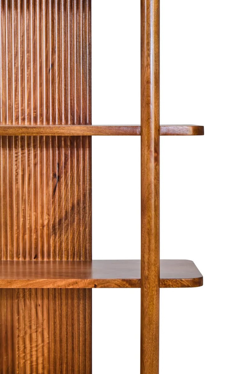 Esperance Living Torello Five Tier Mango Wood Shelf Unit House of Isabella UK