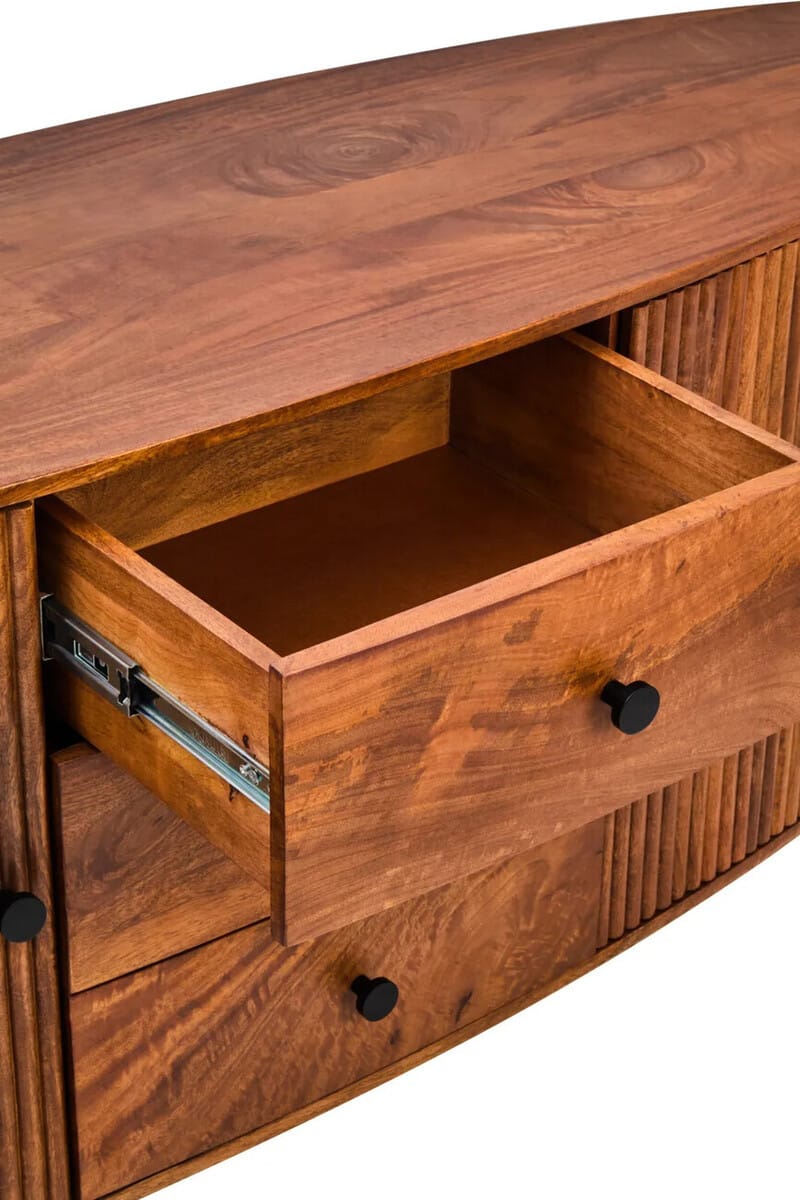 Esperance Living Torello Two Door Three Drawer Mango Wood Oval Sideboard House of Isabella UK