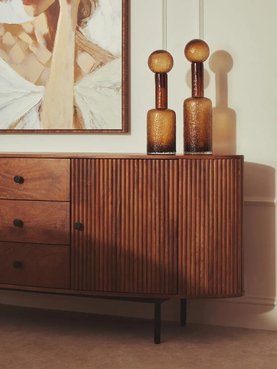 Esperance Living Torello Two Door Three Drawer Mango Wood Oval Sideboard House of Isabella UK