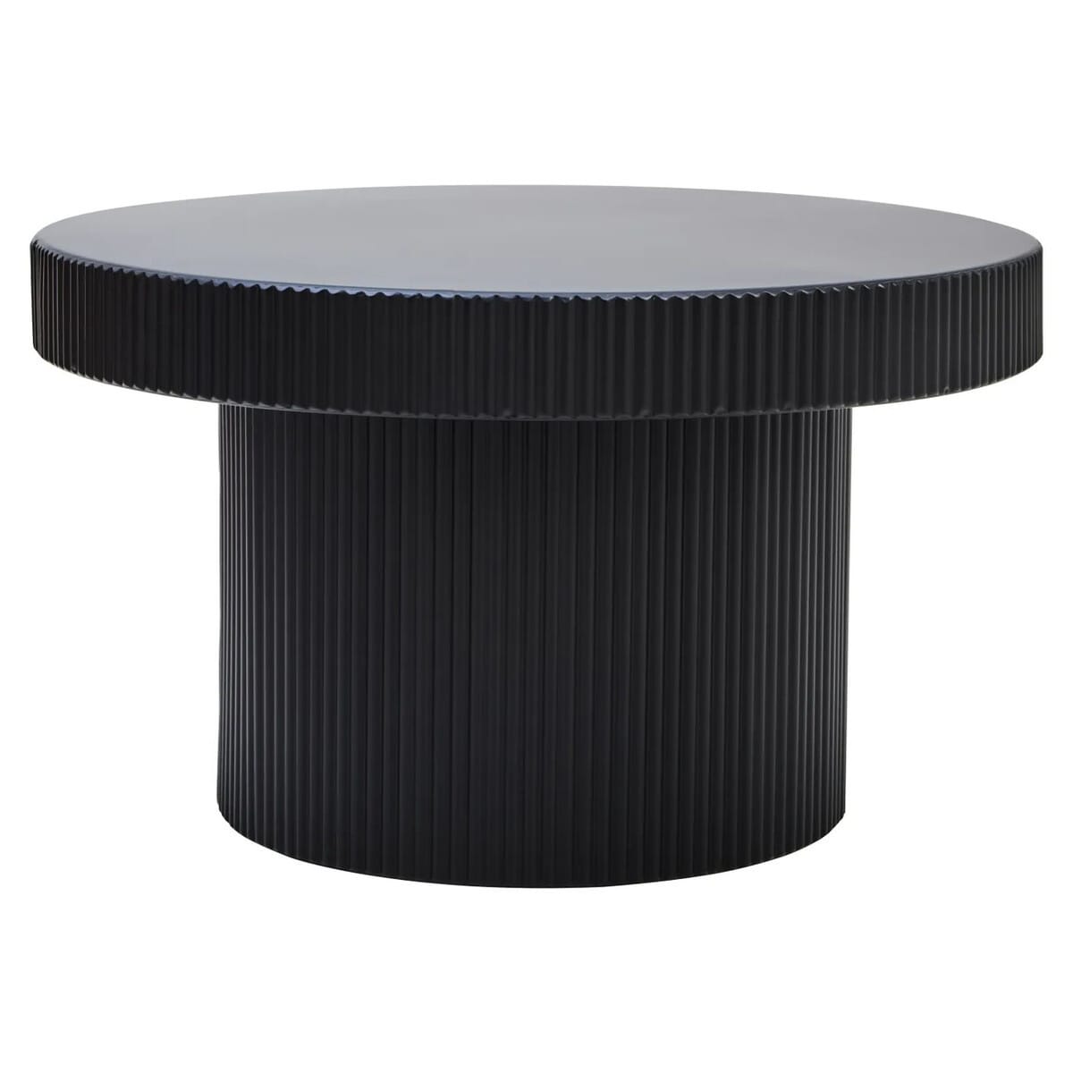 Esperance Living Trento Black Metal Round Ridge Detail Coffee Table House of Isabella UK