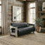 Esperance Living Victor 3 Seat Black Leather Sofa House of Isabella UK