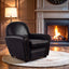Esperance Living Victor Black Leather Classic Armchair House of Isabella UK