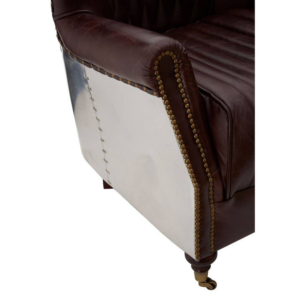 Esperance Living Victor Brown Leather Armchair House of Isabella UK
