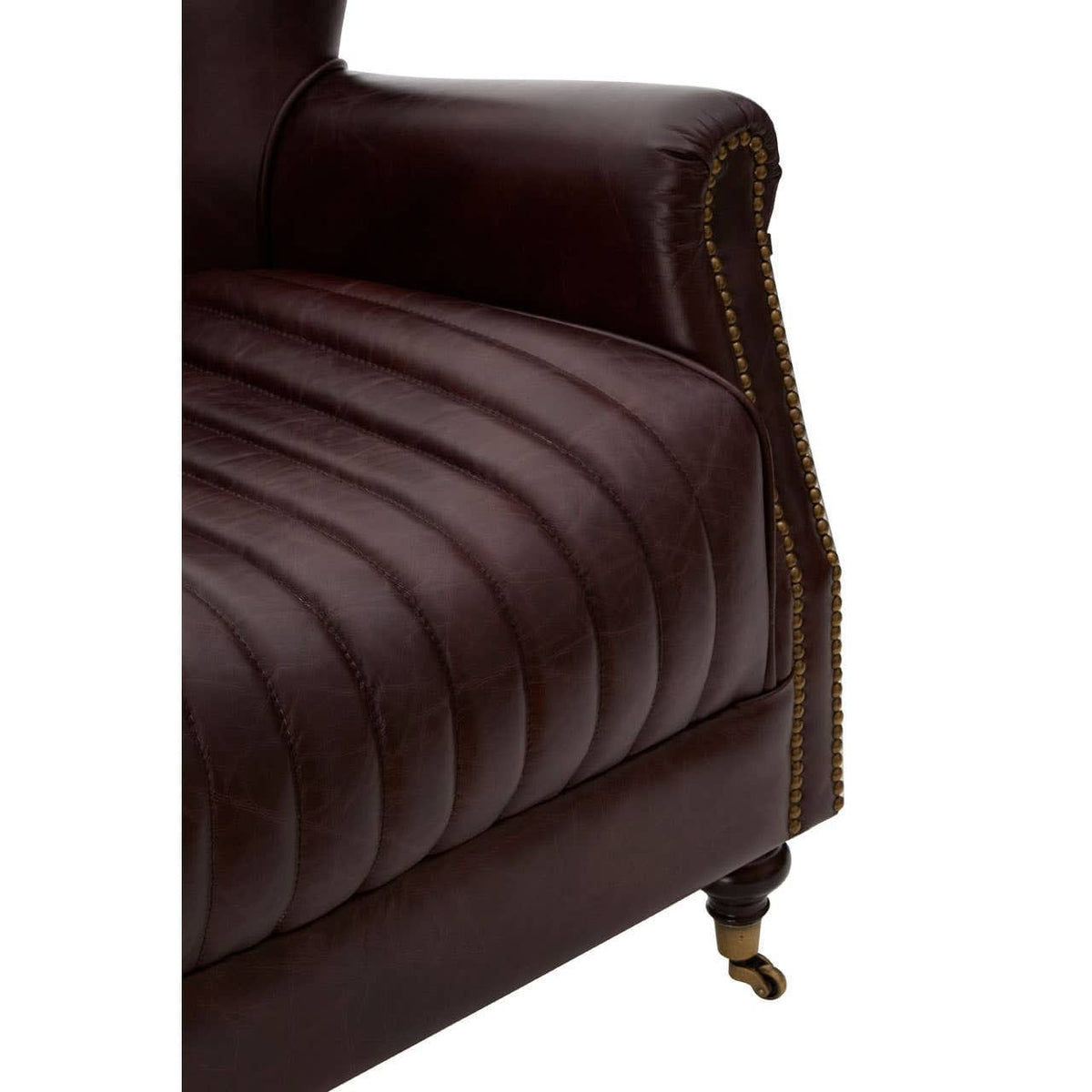Esperance Living Victor Brown Leather Armchair House of Isabella UK
