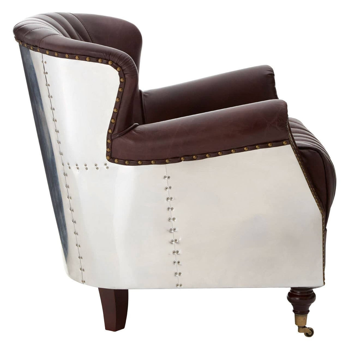 Esperance Living Victor Brown Leather Armchair House of Isabella UK