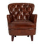 Esperance Living #Victor Brown Leather Armchair with Button Tufted Back House of Isabella UK