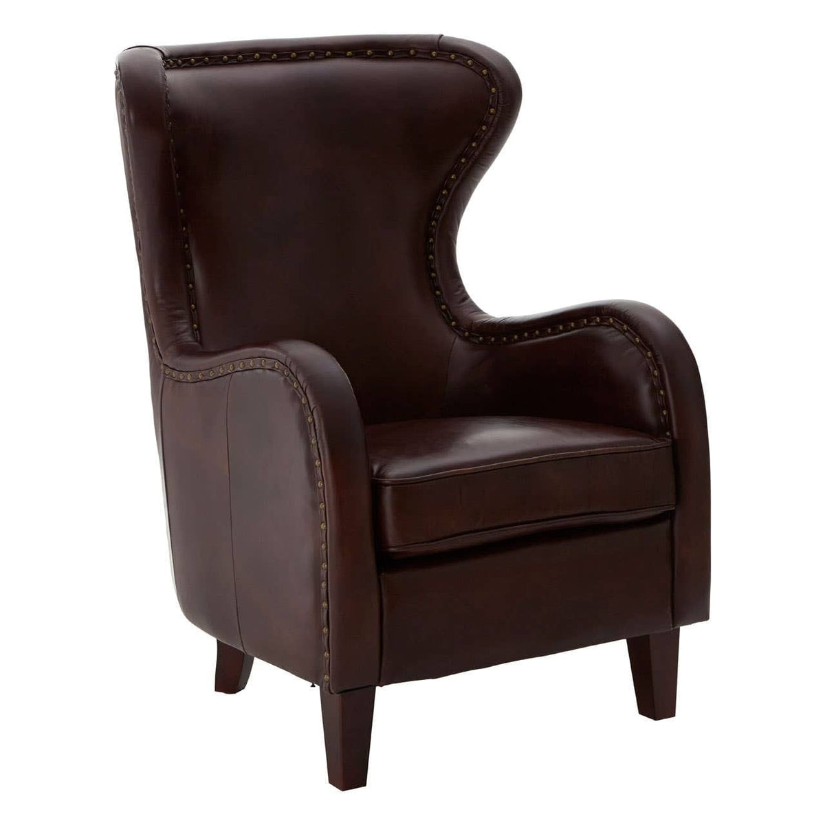 Esperance Living Victor Brown Leather Lounge Chair House of Isabella UK