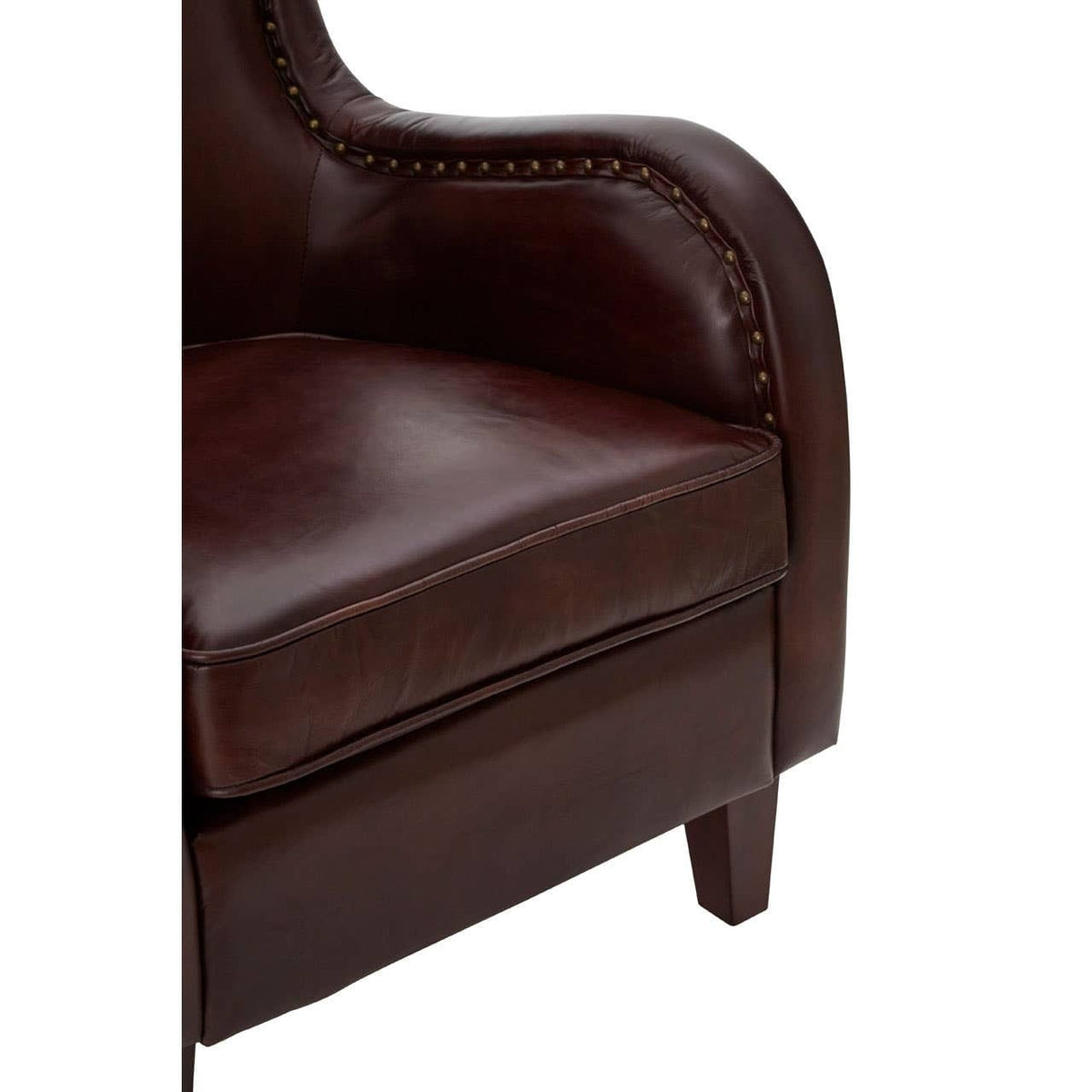Esperance Living Victor Brown Leather Lounge Chair House of Isabella UK