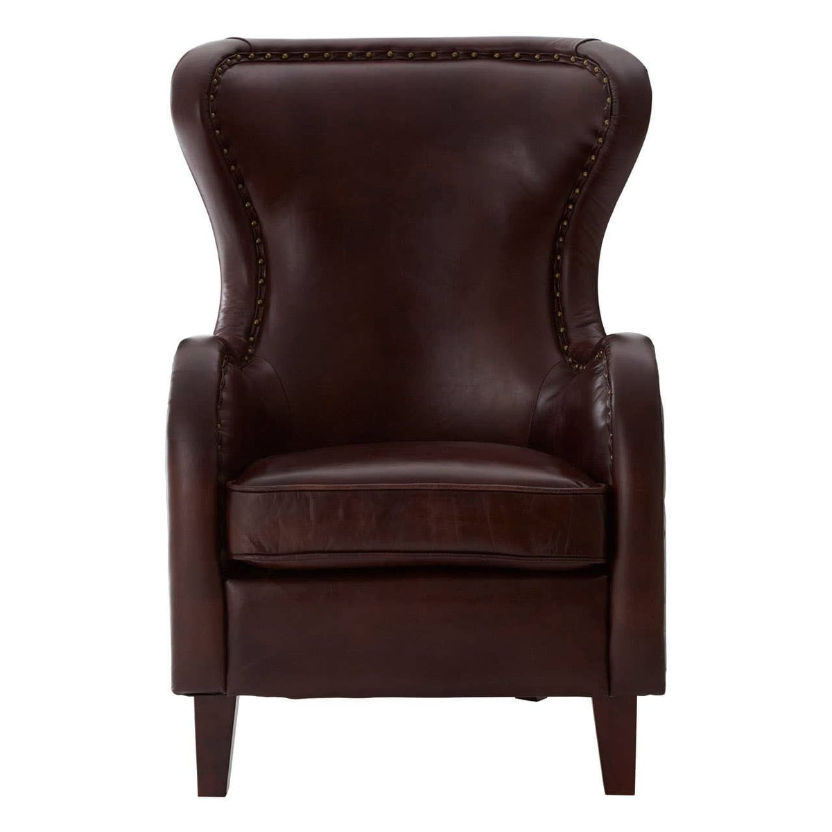 Esperance Living Victor Brown Leather Lounge Chair House of Isabella UK