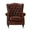 Esperance Living Victor Brown Leather Scroll Armchair House of Isabella UK