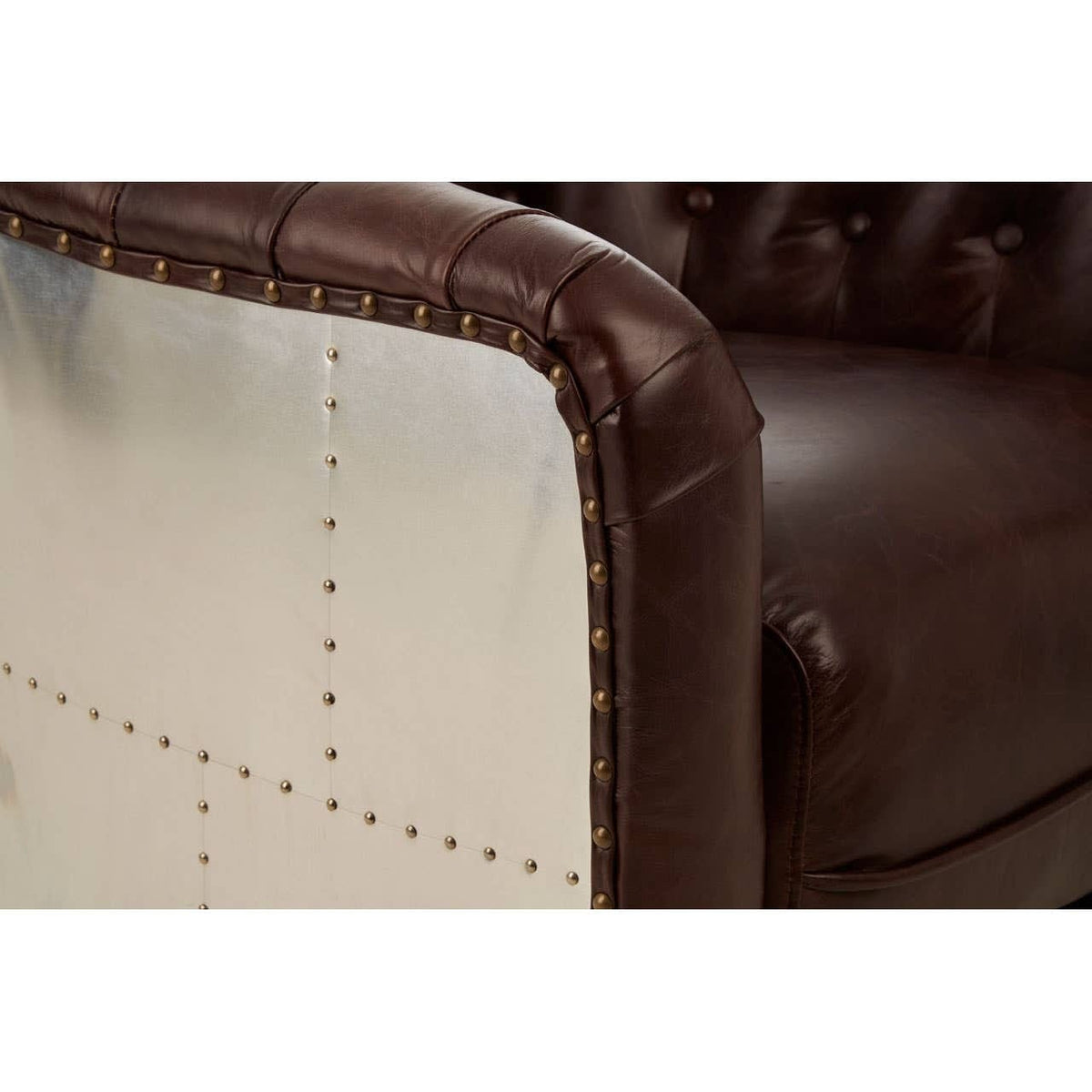 Esperance Living Victor Brown Leather Tub Chair House of Isabella UK