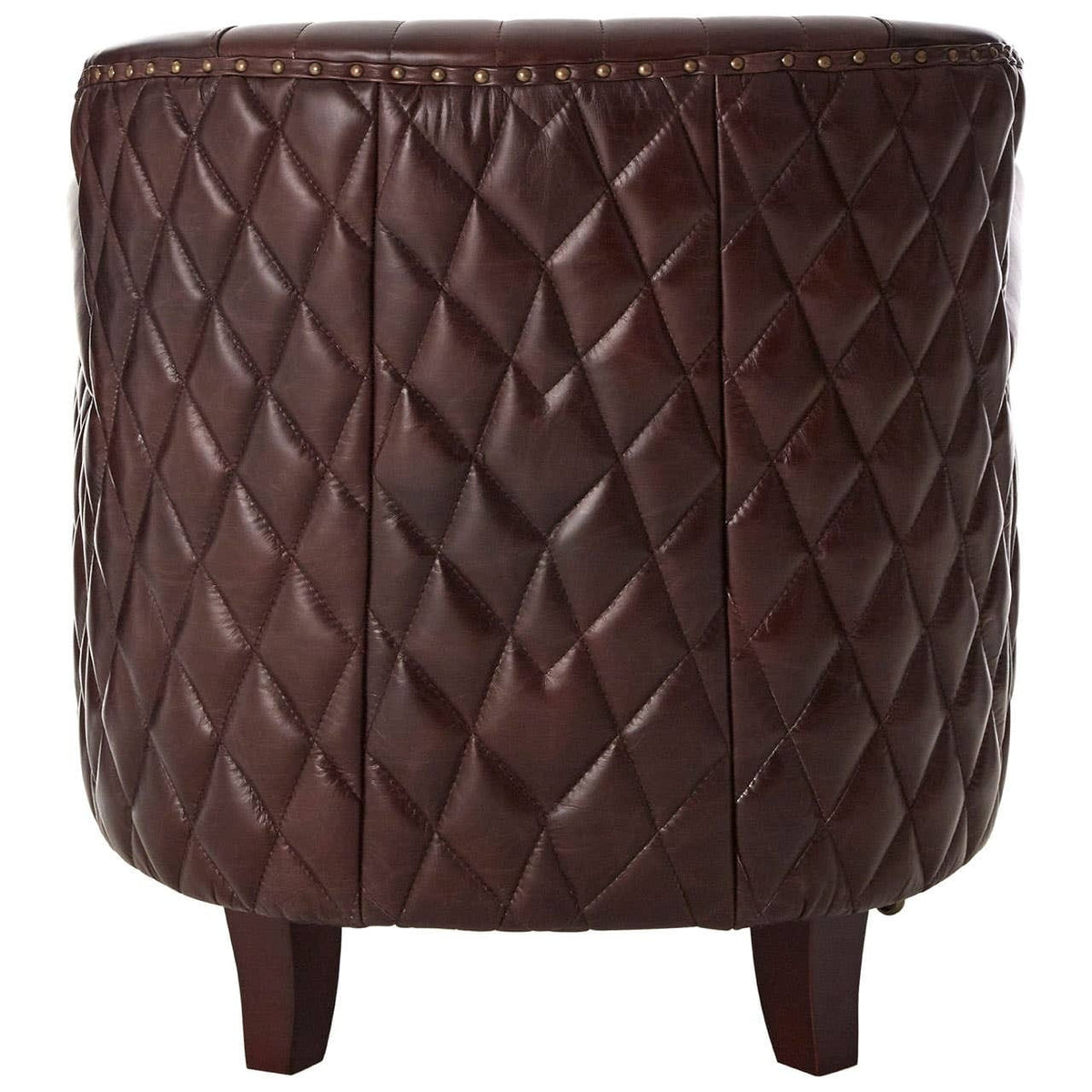 Esperance Living Victor Brown Leather Winged Back Armchair House of Isabella UK