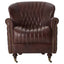 Esperance Living Victor Brown Leather Winged Back Armchair House of Isabella UK