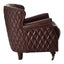 Esperance Living Victor Brown Leather Winged Back Armchair House of Isabella UK