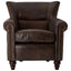 Esperance Living Victor Dark Grey Brown Leather Armchair House of Isabella UK
