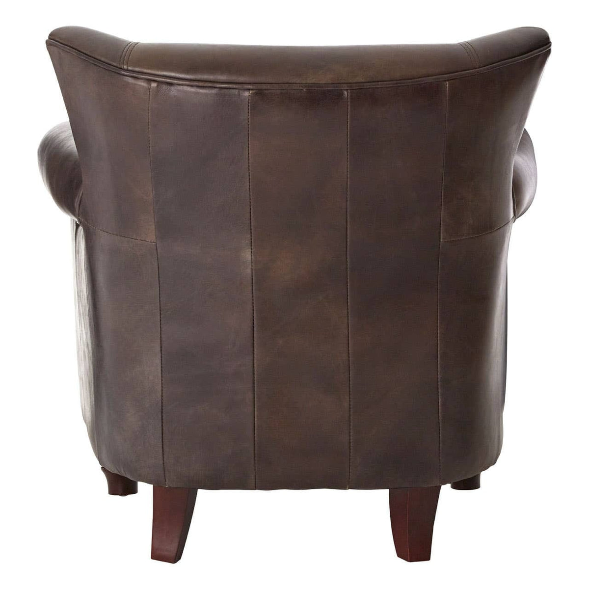 Esperance Living Victor Dark Grey Brown Leather Armchair House of Isabella UK