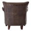 Esperance Living Victor Dark Grey Brown Leather Armchair House of Isabella UK