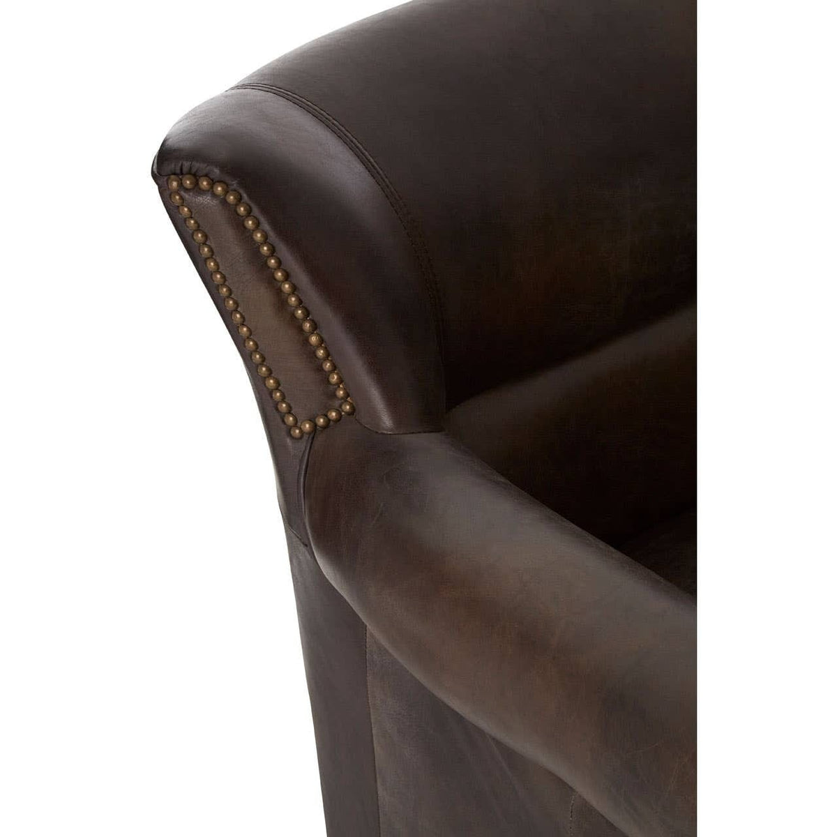 Esperance Living Victor Dark Grey Brown Leather Armchair House of Isabella UK