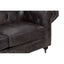 Esperance Living Victor Dark Grey Brown Leather Chesterfield 2 Seat Sofa House of Isabella UK