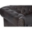 Esperance Living Victor Dark Grey Brown Leather Chesterfield 2 Seat Sofa House of Isabella UK