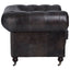 Esperance Living Victor Dark Grey Brown Leather Chesterfield Chair House of Isabella UK