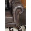 Esperance Living Victor Dark Grey Brown Leather Chesterfield Chair House of Isabella UK