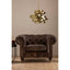 Esperance Living Victor Dark Grey Brown Leather Chesterfield Chair House of Isabella UK
