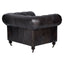 Esperance Living Victor Dark Grey Brown Leather Chesterfield Chair House of Isabella UK