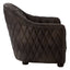 Esperance Living Victor Dark Grey Brown Leather Tub Chair House of Isabella UK