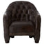 Esperance Living Victor Dark Grey Brown Leather Tub Chair House of Isabella UK