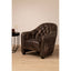 Esperance Living Victor Dark Grey Brown Leather Tub Chair House of Isabella UK