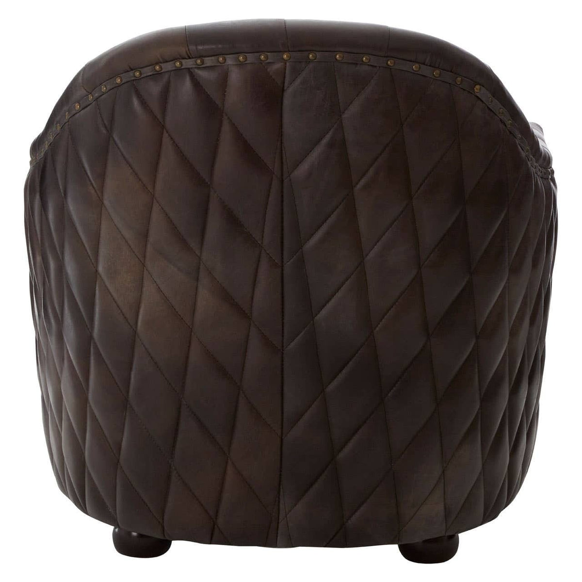 Esperance Living Victor Dark Grey Brown Leather Tub Chair House of Isabella UK
