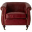 Esperance Living Victor Deep Red Leather Armchair House of Isabella UK