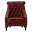 Esperance Living Victor Deep Red Leather Lounge Chair with Tufted Back House of Isabella UK