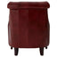 Esperance Living Victor Deep Red Leather Lounge Chair with Tufted Back House of Isabella UK