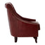 Esperance Living Victor Deep Red Leather Lounge Chair with Tufted Back House of Isabella UK