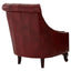 Esperance Living Victor Deep Red Leather Lounge Chair with Tufted Back House of Isabella UK