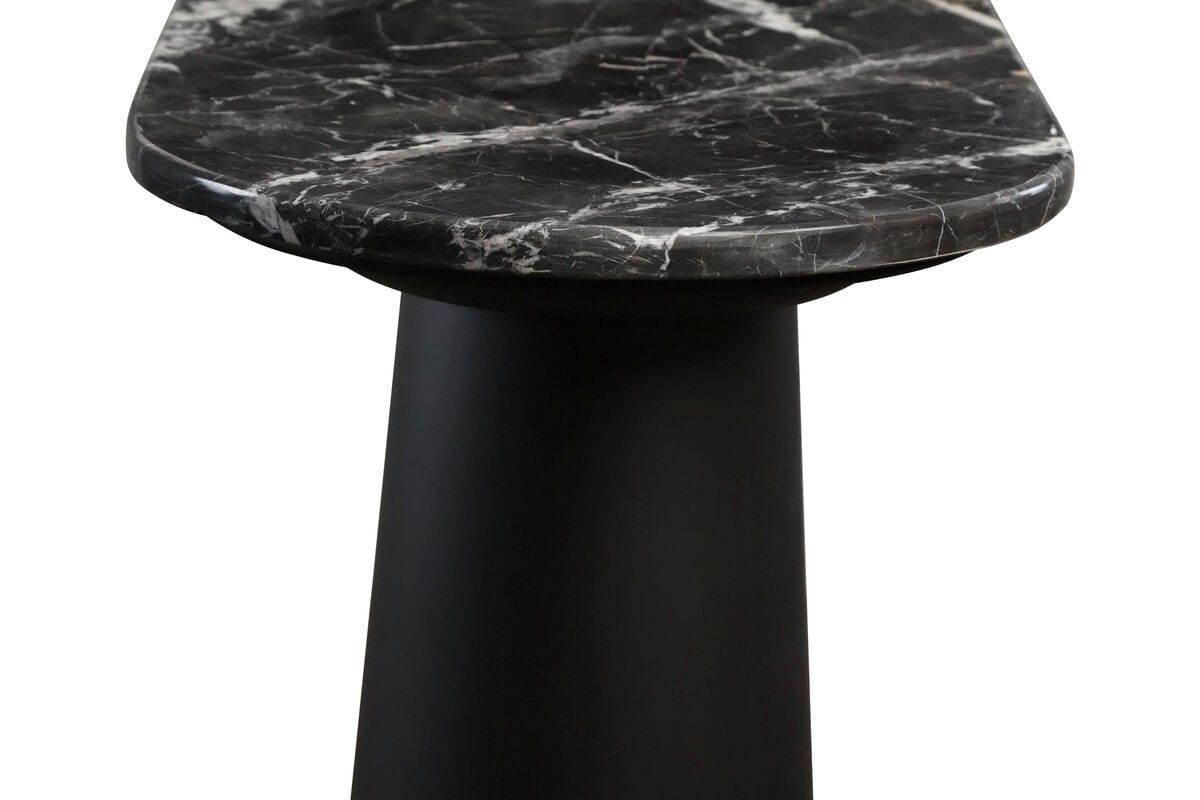 Esperance Living Waris Black and White Marble Top Console Table with Mango Wood Legs House of Isabella UK