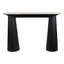 Esperance Living Waris Travertine Top and Black Mango Wood Console Table House of Isabella UK