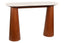 Esperance Living Waris Travertine Top and Brown Mango Wood Console Table House of Isabella UK